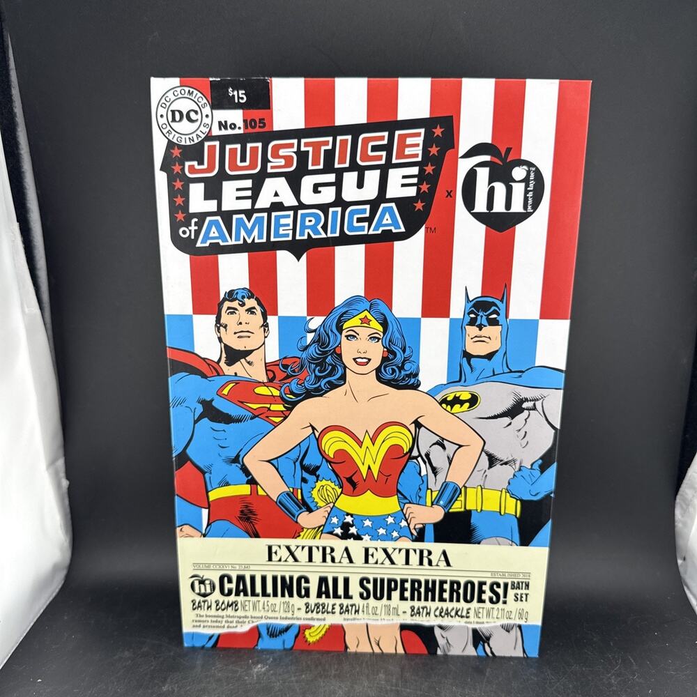 DC Justice League Batman Superman Wonder Woman hi Bath Gift Set Comic Book